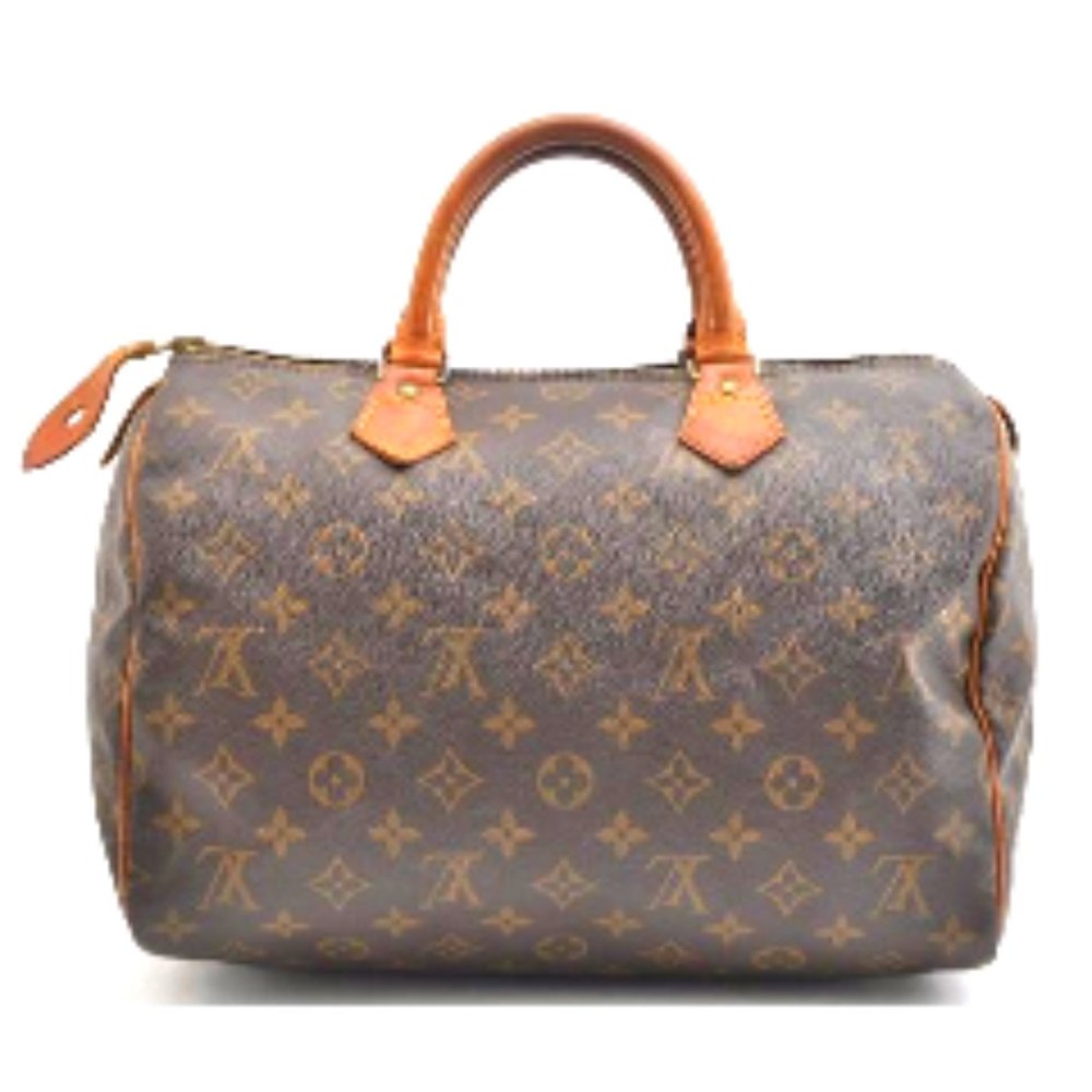SALE! Vintage Louis Vuitton Speedy 30 Monogram Logo Satchel Bag Gold FREE Liner - Picture 3 of 15